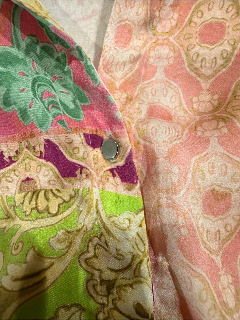 Zara Pink and Green Floral Blouse size XS - Picture 7 of 8